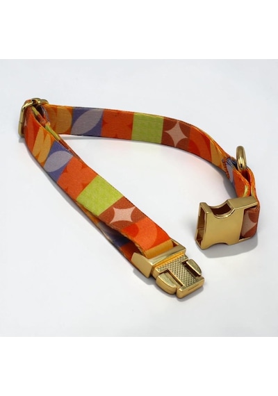 Caramelos İsimli Köpek Tasması, Küçük Irk Ve Yavru Köpek İçin, Metal Kilit, 1,5 Cm Turuncu, Small Genel