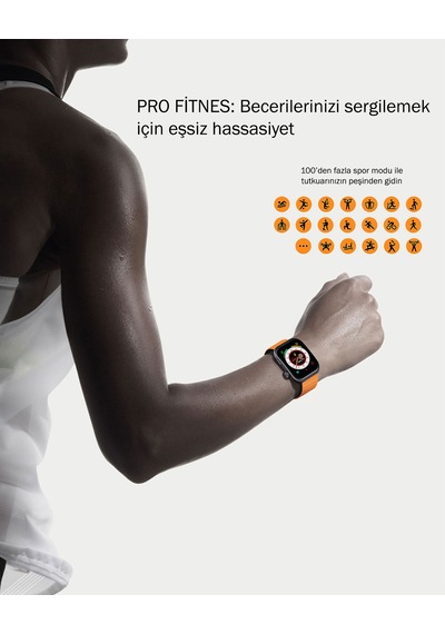 Aukey SW-1U-GY Smart Watch 1 Ultra 2" Amoled Ekran Ip67 Akıllı Saat (Distribütör Garantili)