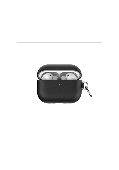 Apple Uyumlu AirPods Pro 3 Wiwu Hc-201 Parmak İzi Bırakmayan Deri Kılıf Siyah Siyah