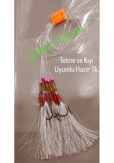 Çapari Özel Üretim Simli Beyaz 5 İğneli 200 Gr Atarlı Kıyı Ve Tekne İçin Uyumlu