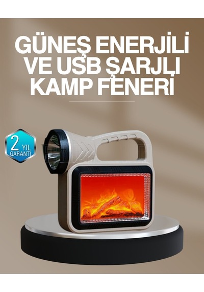 Sepetopia Solar Cob Alev Efektli Lamba Güneş Enerjili Suya Dayanıklı Taşınabilir
