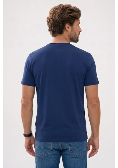 Tudors Erkek Regular Fit Klasik Kesim Ekstra Soft Modal Kumaş Bisiklet Yaka Kısa Kollu Lacivert Tişört-50819