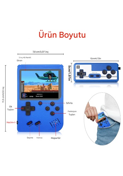 Uzaktan Kumandalı Taşınabilir Video Oyun Konsolu, 400 Klasik Oyun