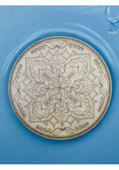 Mandala , 20 Cm 2'li Ahşap Hobi Boyama Setleri Model 4