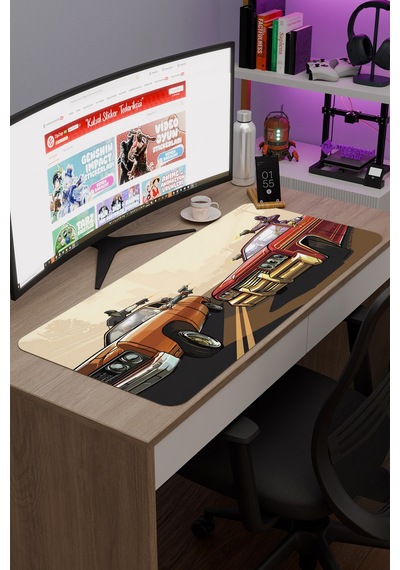 Gta San Andreas Kaymaz Dikişli Kauçuk Oyuncu Mousepad V1 - 90x40 Xxl Gaming Mouse Pad Fare Altlığı