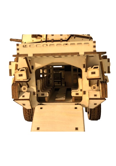 Zırhlı Muharebe Aracı Ahşap Maket Seti Dıy 3d Puzzle M1296 Tank Koleksiyoner Modeli 760 Parça