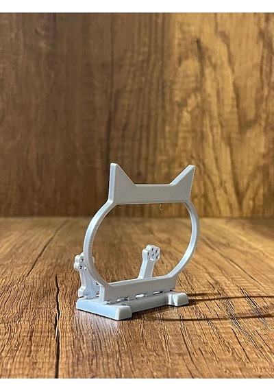 Kedi Temalı Kartvizitlik - Vetpati Gümüş Renk