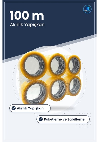 Koli Bandı Akrilik 100 M 1 Adet Paketleme Ve Sabitleme İşleri İçi Diğer