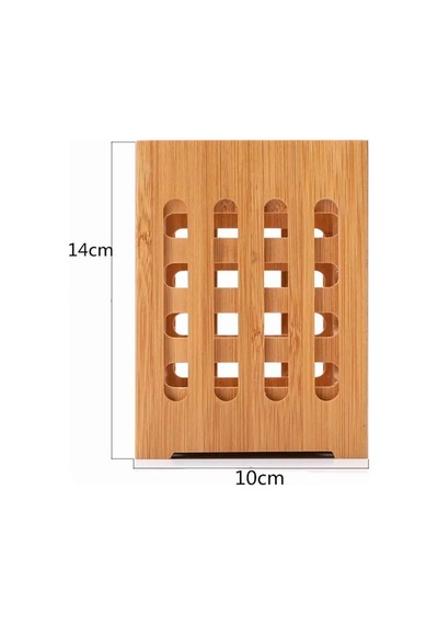 Bambu Kaşıklık, Dekoratif Tezgah Üstü Dik Kaşıklık, Bambu Mutfak Düzenleyici Sarı