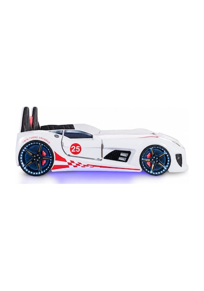 Setay Arabalı Yatak, Raceing Car V8 Full Ledli Koltuklu Arabalı Yatak - Beyaz 100x190 Setay Arabalı Yatak, Raceing Car V8 Full Ledli Koltuklu Arabalı Yatak - Beyaz 100x190