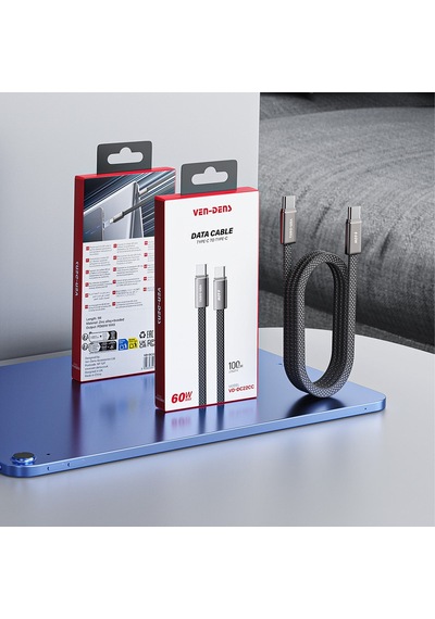 Ven-dens Vd-dc22cc Premium 60w Usb-c Örgülü Hızlı Şarj Kablosu