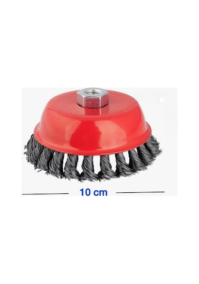 Burgulu Tel Fırça Pas Sökücü Temizleyici 100 Mm