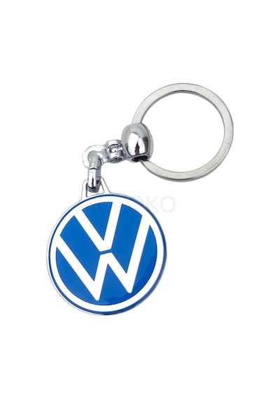 Yüksek Kaliteli Açık Mavi Volkswagen Logolu Damla Baskılı Şık Hediyelik Araç Anahtarlığı