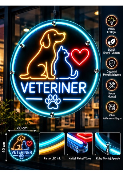 Veteriner Neon Led Tabela