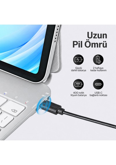 Bix Ik08p Manyetik Bluetooth Klavyeli İpad Kılıfı Çoklu Dokunmatik Yüzeyli 3 Kademeli Arka Aydınlatmalı İpad Pro Uyumlu Siyah