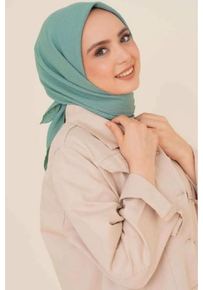 Melodi Scarf Kadın Tesettür Mio Caz Eşarp Hijab Mint Yeşili Mint Yeşili