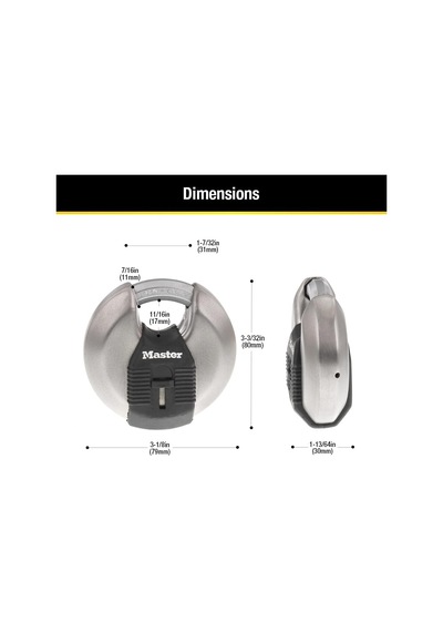 Master Lock M50xd Magnum Ağır Hizmet Paslanmaz Çelik Discus Asma