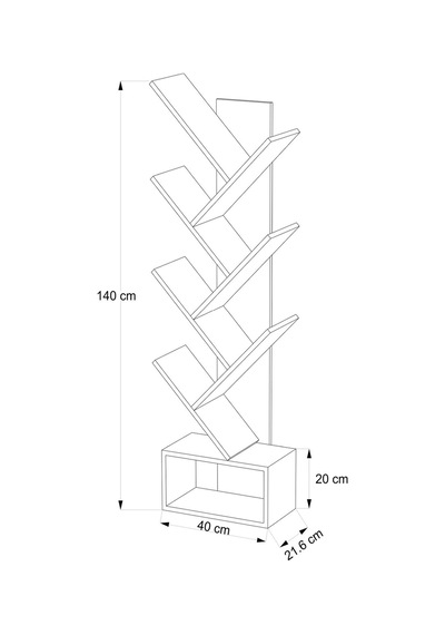 Kitap Ağacı Dekoratif Zigzag Kitaplık 140 Cm Beyaz Kitap Ağacı Dekoratif Zigzag Kitaplık 140 Cm Beyaz