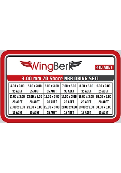 Wıngberk 3.00mm Kalınlık Oring Seti