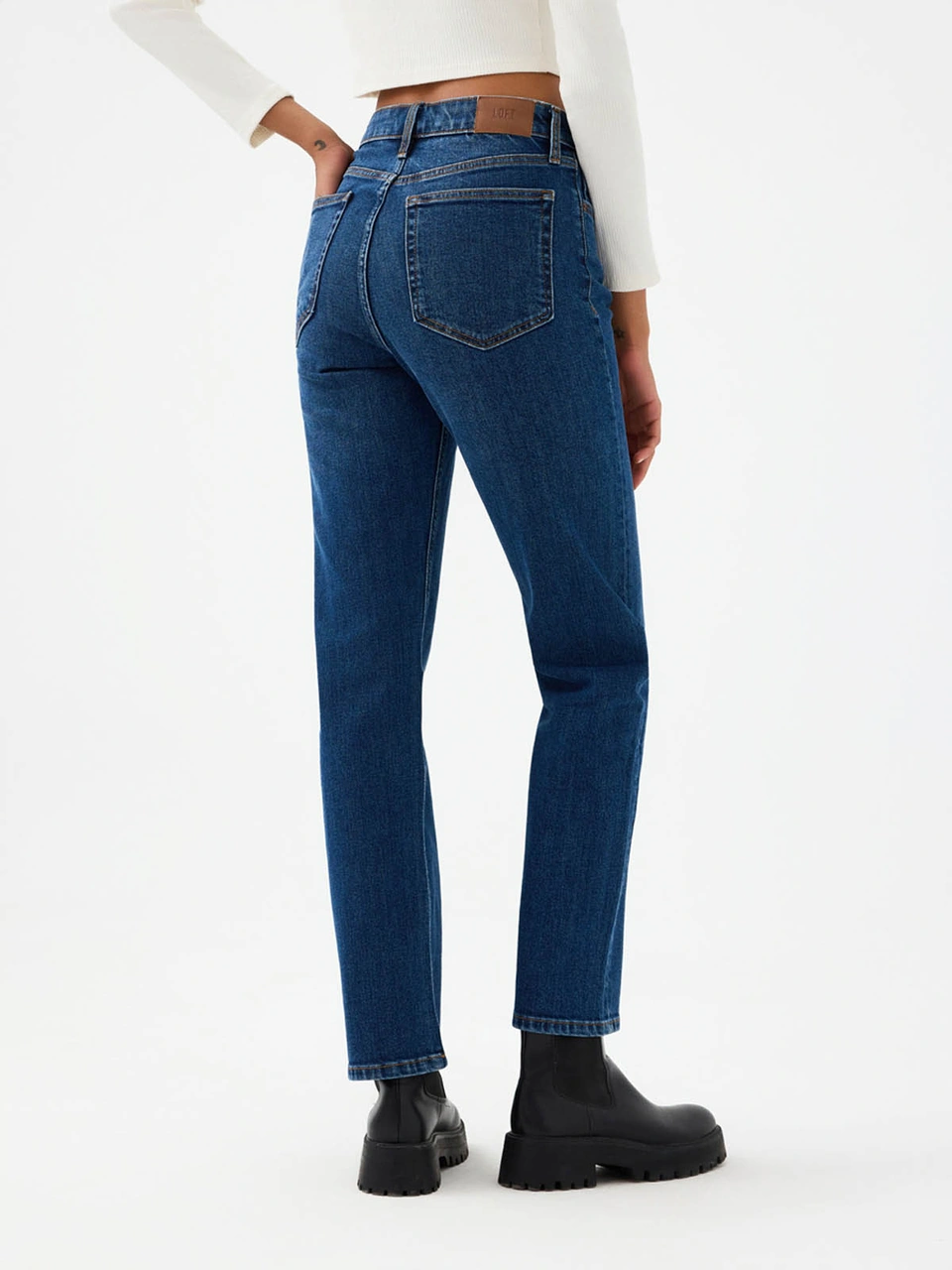 Loft Comfort Straight Comfort Fit Lacivert Kadın Jean Pantolon Lf2037063 Lacivert