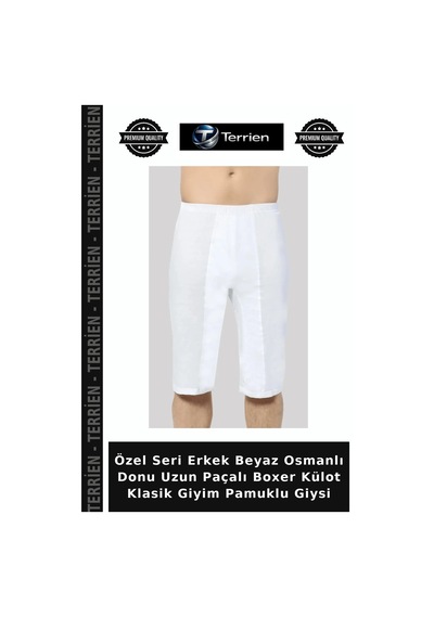 Terrien Özel Seri Erkek Beyaz Osmanlı Donu Uzun Paçalı Boxer Külot Klasik Giyim Pamuklu Giysi Terrien Özel Seri Erkek Beyaz Osmanlı Donu Uzun Paçalı Boxer Külot Klasik Giyim Pamuklu Giysi