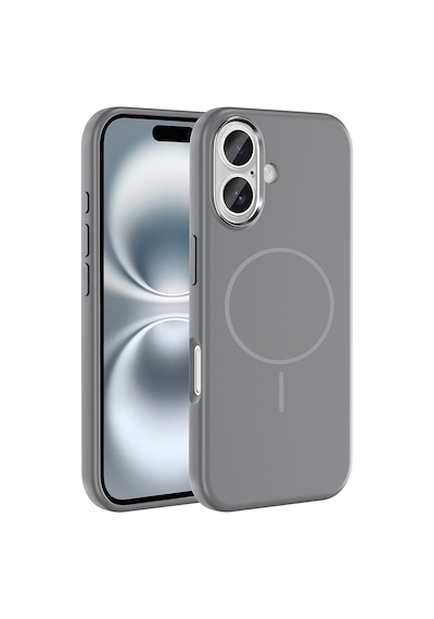 Zore İphone 16 Kılıf M-safe Şarj Özellikli Metal Kamera Çerçeveli Ogaa Edi Silikon Kapak - Siyah