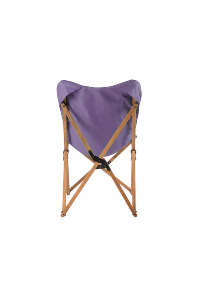 Bag The Joy Kids Ahşap Katlanır Kamp Sandalyesi Kahverengi İskelet - Mor Kılf Mor