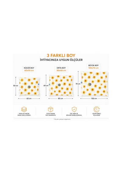3'lü Vakumlu Hurç Saklama Seti Şeffaf Ön Yüzlü Yorgan Battaniye K