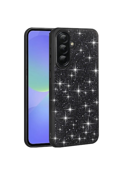 Zore Galaxy A36 Kılıf Parlak Taşlı Tasarım Ogaa Pırlanta Kapak - Siyah
