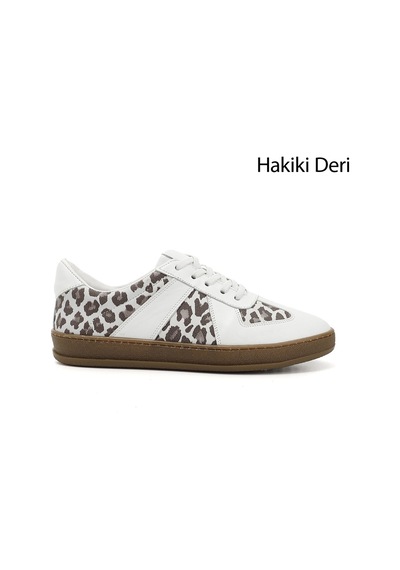 Gönderi(R) Gönderi R Beyaz Lastik Bağcıklı Hakiki Deri Sneaker Beyaz