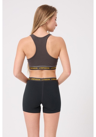 Racer Crop Top Racer Back Crop Top-3'li Avantaj Paketi-3410 Kömür Gri Kahve
