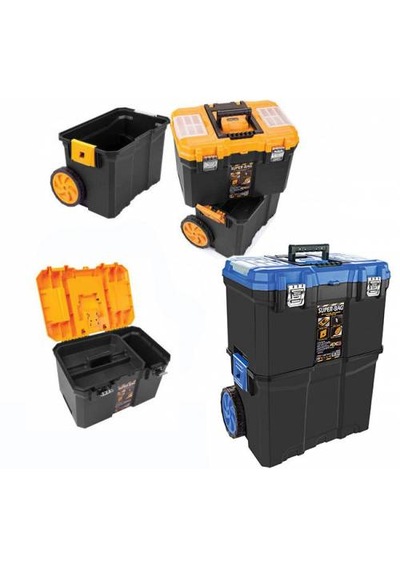 Super Bag Asr 5039 Mobil Çift Katlı Takım Çantası Tekerlekli Mavi