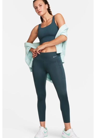 Nike Trainng Go Dri Fit İnfinalock 7/8 Leggings 6 Cepli Toparlayıcı Reflektörlü Antrenman Taytı Koyu Yeşil