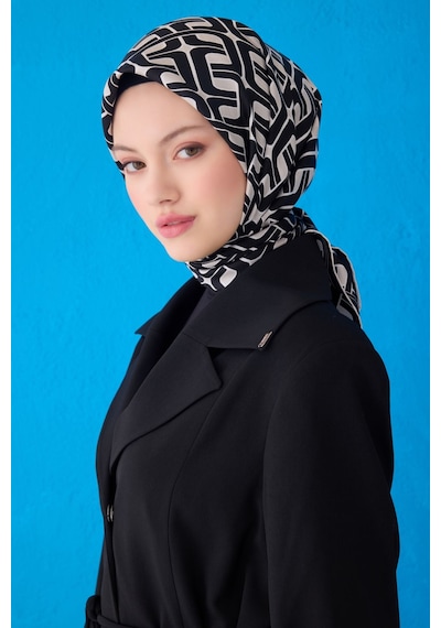 Belli Saf İpek Eşarp 4118d Twill -88 Siyah