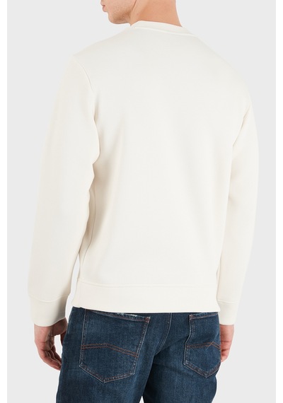 Armani Exchange Logolu Pamuklu Bisiklet Yaka Sweat Erkek Sweat Xm002929 Af16222 U0007 Kırık Beyaz