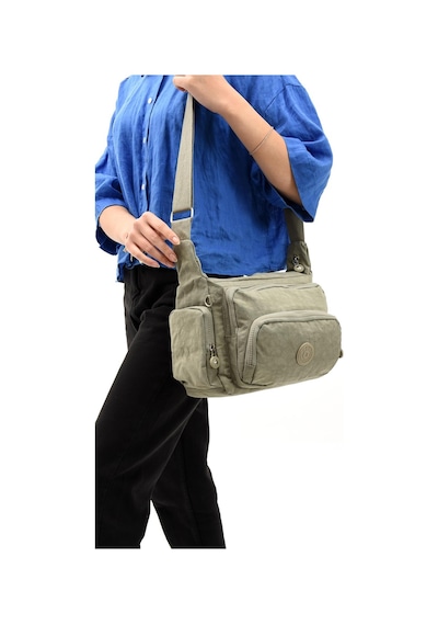 Çapraz Askılı Ultra Hafif Çok Cepli Bayan Omuz Çantası Taba Model: 571-6b - Taba