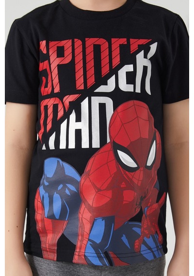 Spiderman The Heroic Man Siyah Erkek Çocuk Kapri Takım Siyah