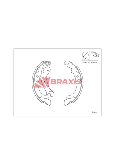 Braxis Ac0227 Fren Balatası Arka Pabuç 500 10-500c 09-500l 14-panda 03-ka 08- 77362615