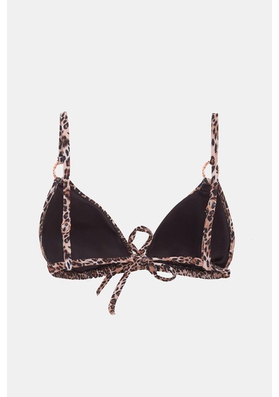 Amarelle Capetown Leopar Desenli Dolgusuz Çıkarılabilir Kap Üçgen Bikini Üst Leopar