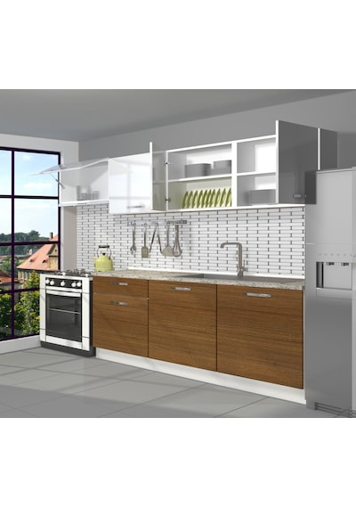 Decoraktiv Smart 240 Mdf Hazır Mutfak Dolabı - Tezgah Dahil - Ceviz Beyaz Beyaz - Ceviz Decoraktiv Smart 240 Mdf Hazır Mutfak Dolabı - Tezgah Dahil - Ceviz Beyaz Beyaz - Ceviz