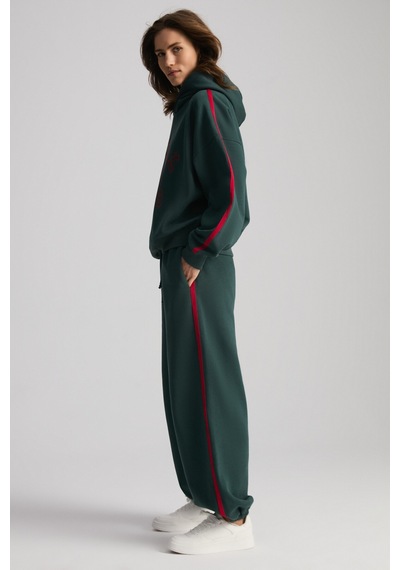 Grımelange Possıbılıty Kadın Nakışlı Baskılı Kapüşonlu Yeşil Sweatshirt