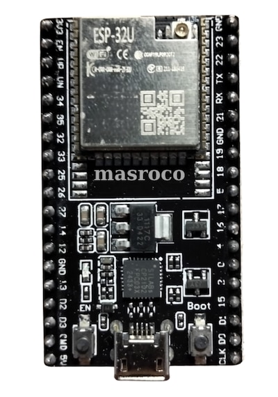 ESP-32U Wi-Fi & Bluetooth Geliştirme Modülü (Siyah PCB – SMA – U.FL/IPEX Dönüştürücü + USB Kablo Dahil)