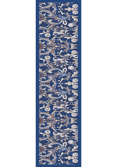 Pers Bahçesi Desen Kadın Saten Fular 30x165cm Çok Renkli