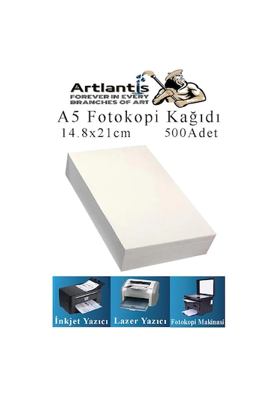 Fotokopi Kağıdı A5 80 Gr 500 Lü 1 Paket Fotokopi Kağıdı Lazer İnkjet Ve Fotokopi Makineleri İçin Uyumlu
