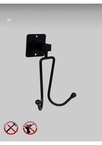 Yapışkanlı Bornoz Askısı 2 Li Banyo Askısı Çatal Askı 2 Li Askılık Havlu Askısı Siyah Diğer
