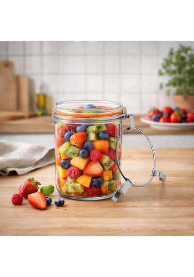3 Klipsli Cam Kavanoz 425 Ml 4 Adet Diğer