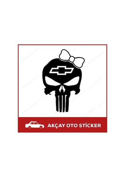Chevrolet Skull Kurukafa Sticker Chevrolet Sticker Arma