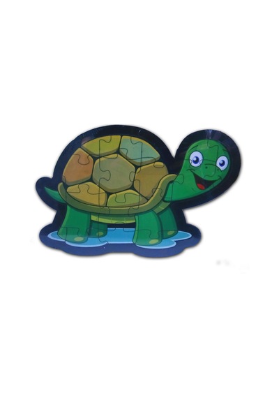 Kaplumbağa Şekilli Ahşap Puzzle Yapboz -