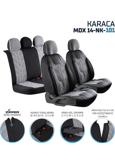 Fiat Linea Dynamic Plus Keten Oto Koltuk Kılıfı Ön Arka Set Karaca Füme Şhn