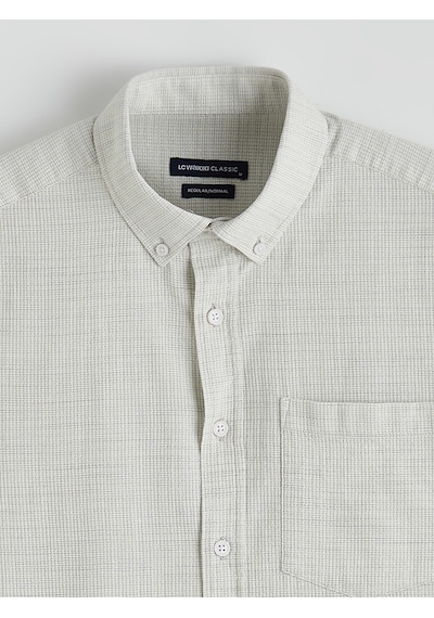 Lcwaıkıkı Classic Gri Regular Fit Armürlü Erkek Gömlek